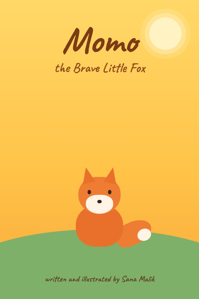 Studio sample cover: Momo the Brave Little Fox, a children's book